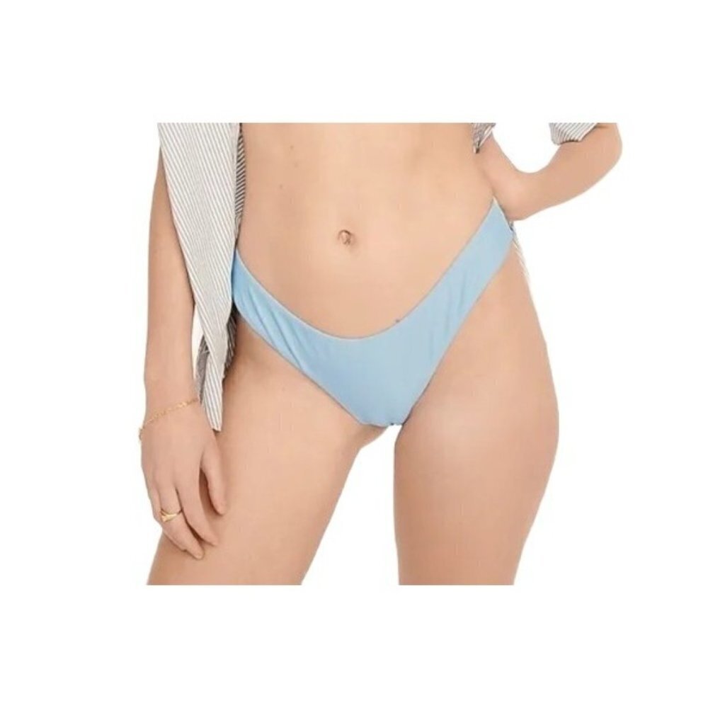 J. Crew Curved waist cheeky bikini swim bottom BC125 Blue S